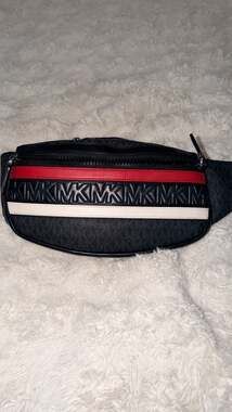 Michael Kors White with Red and black waist bag